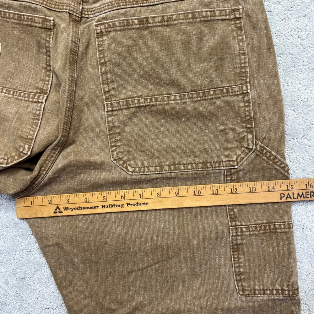 VINTAGE Lee Dungarees Carpenter Jeans Mens 36x30 Tan Cotton Canvas Workwear - Picture 15 of 16